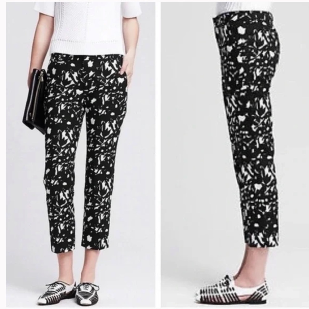 Banana Republic Avalon-Fit Floral Jacquard Boy Crop Size 6